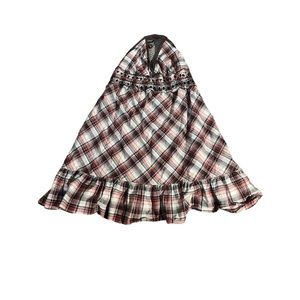 y2k plaid pleated mini dress